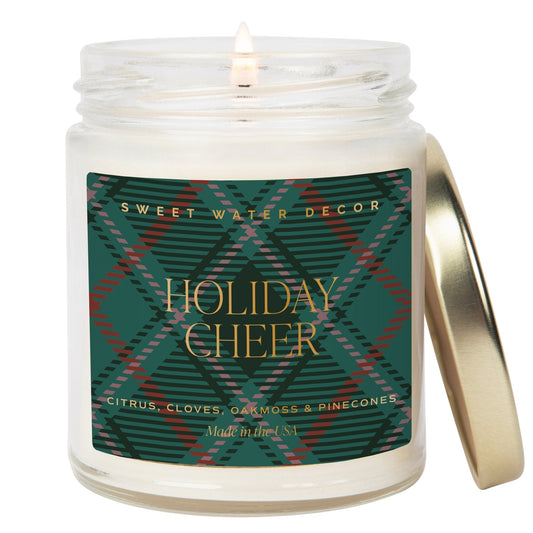 Holiday Cheer Soy Candle | 9oz. Clear Jar