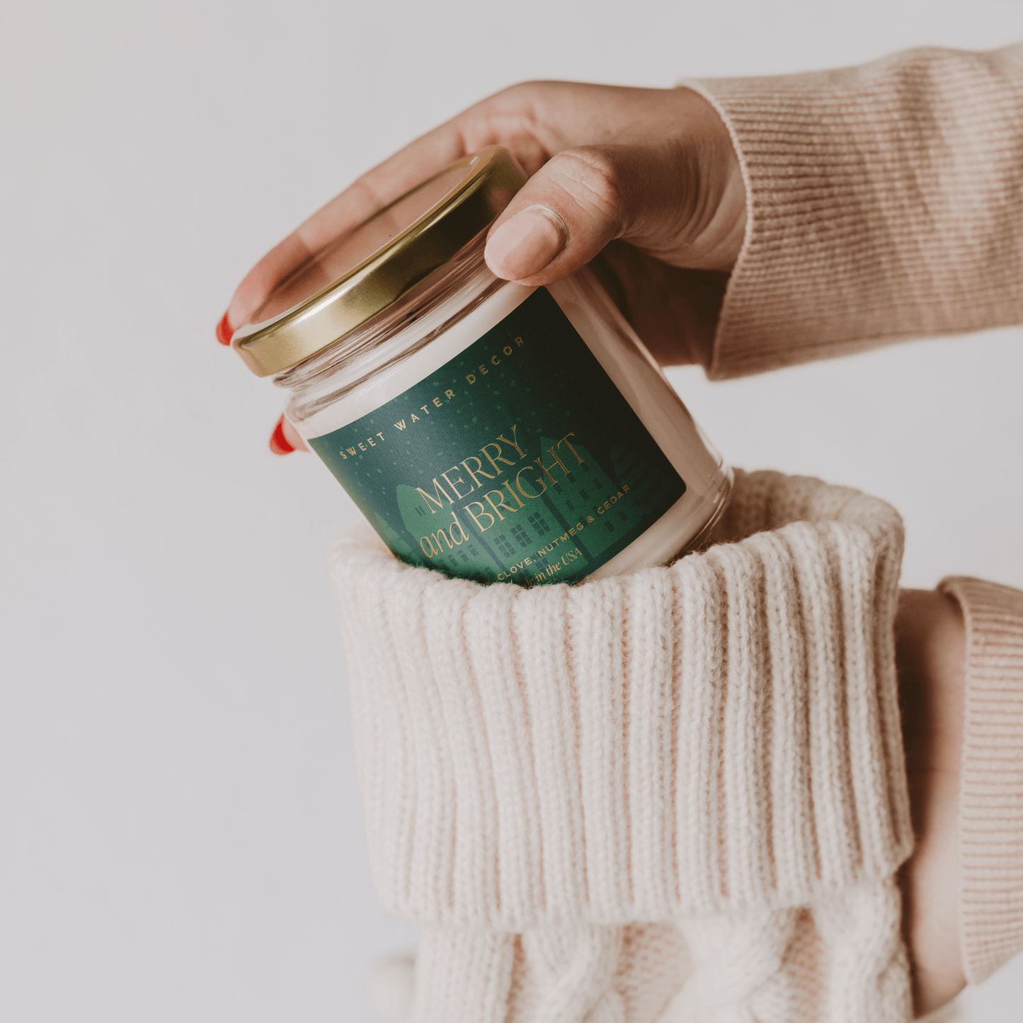 Merry and Bright Soy Candle | 9oz. Clear Jar