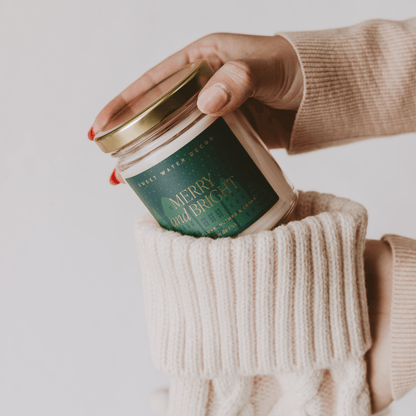 Merry and Bright Soy Candle | 9oz. Clear Jar - cleansefaceandbodybar