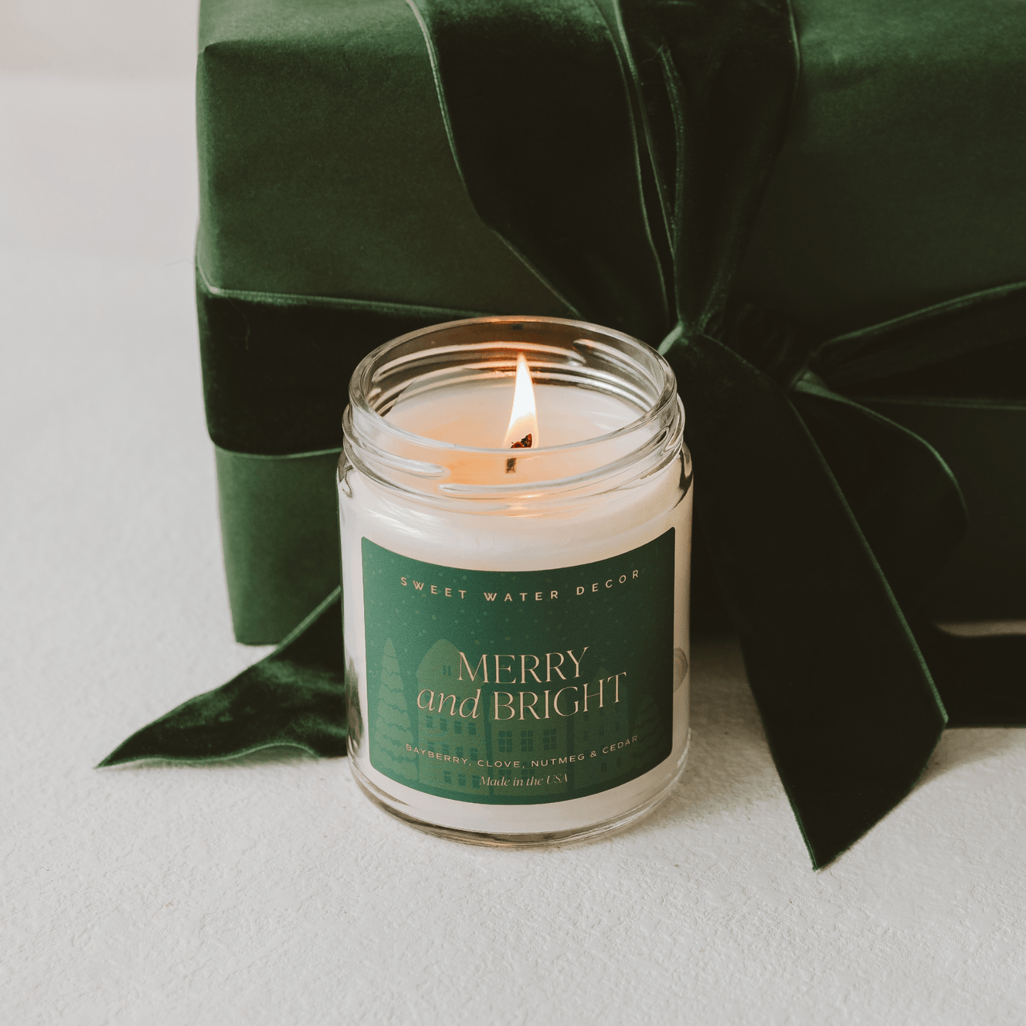 Merry and Bright Soy Candle | 9oz. Clear Jar - cleansefaceandbodybar