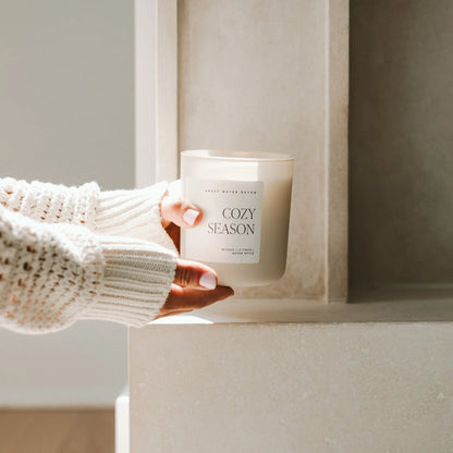 Cozy Season Soy Candle - Tan Matte Jar - 15 oz Sweet Water Decor