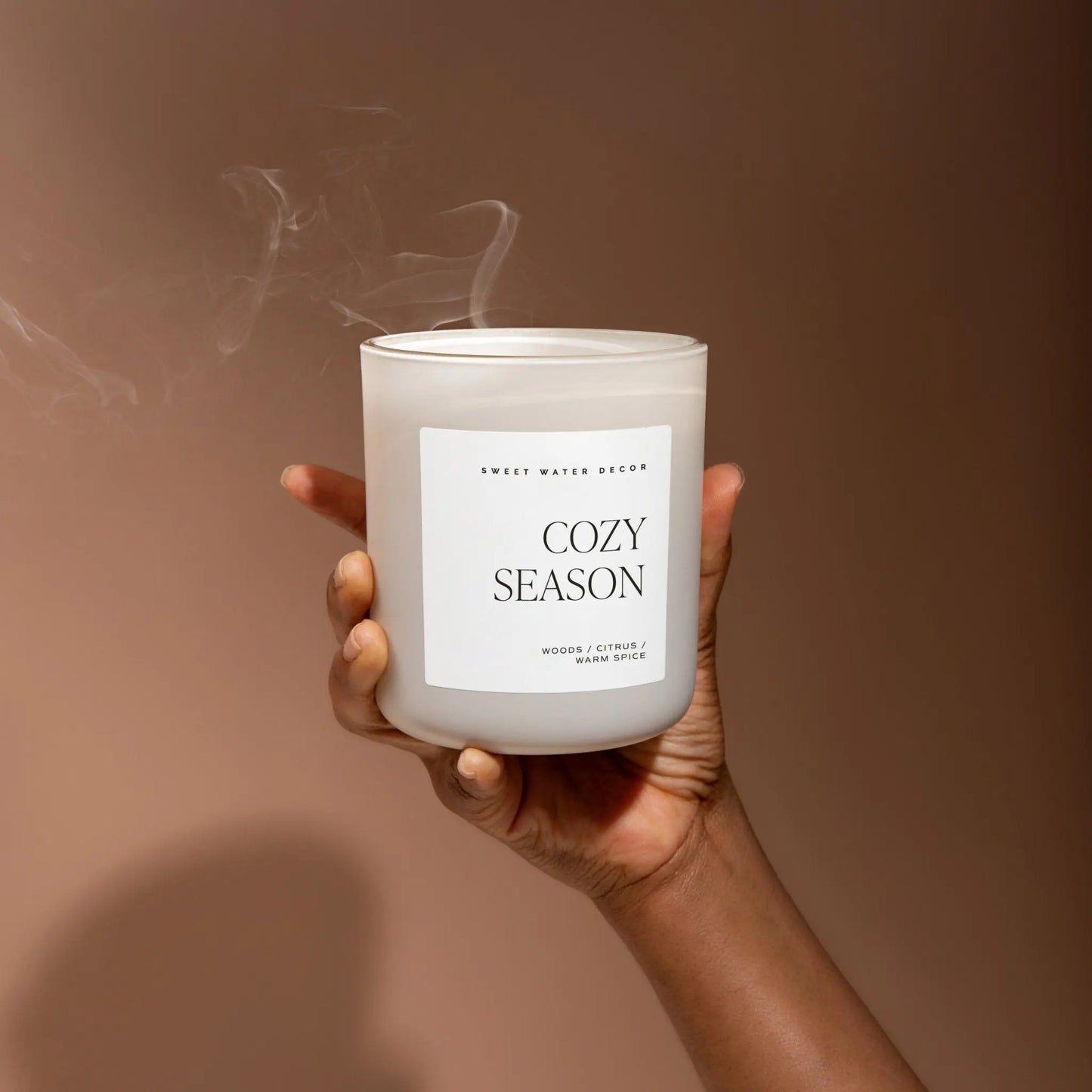 Cozy Season Soy Candle - Tan Matte Jar - 15 oz Sweet Water Decor