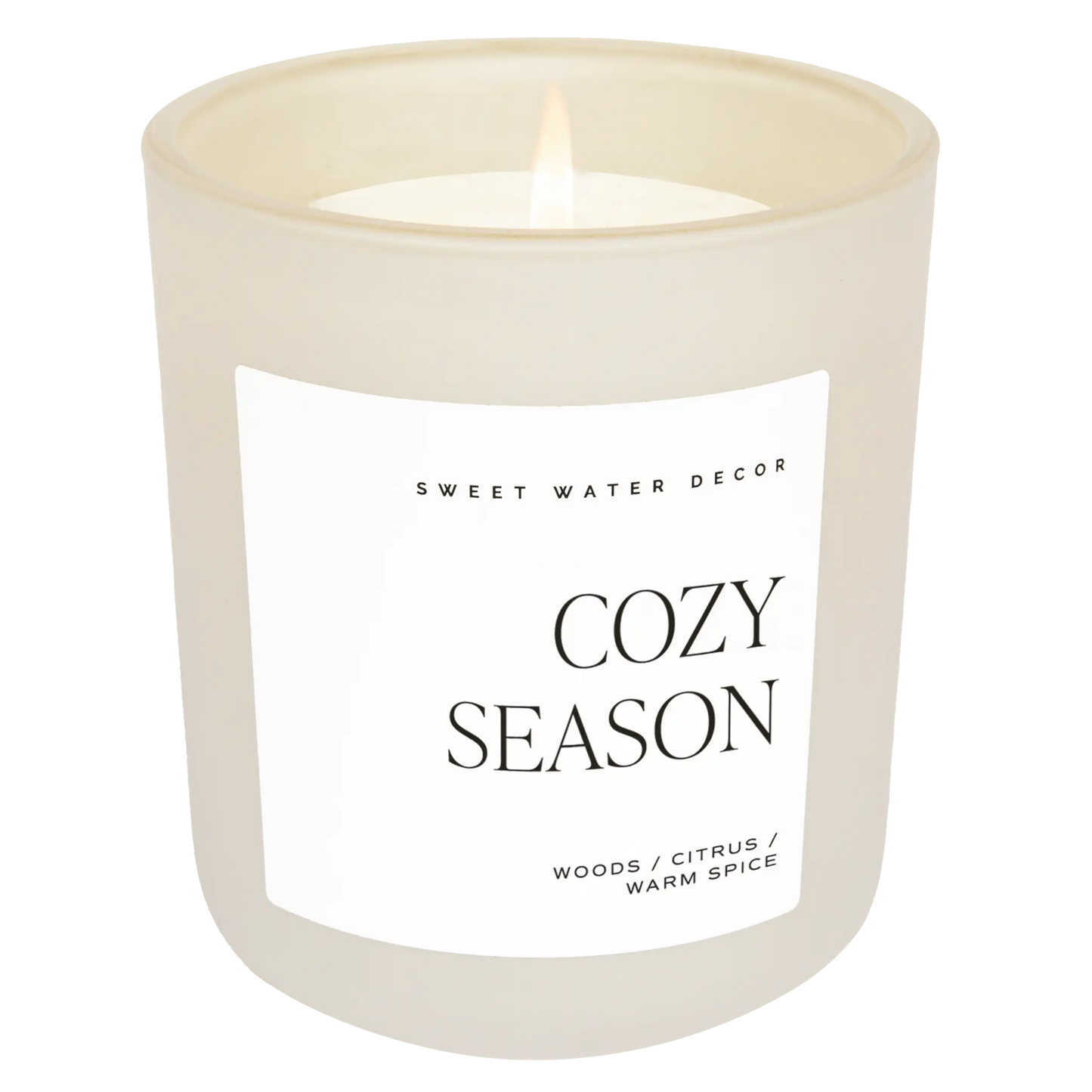 Cozy Season Soy Candle - Tan Matte Jar - 15 oz Sweet Water Decor