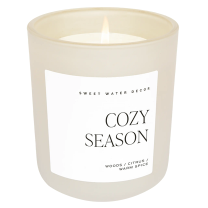 Cozy Season Soy Candle - Tan Matte Jar - 15 oz Sweet Water Decor