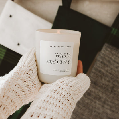 Warm and Cozy Soy Candle - Tan Matte Jar - 15 oz - cleansefaceandbodybar