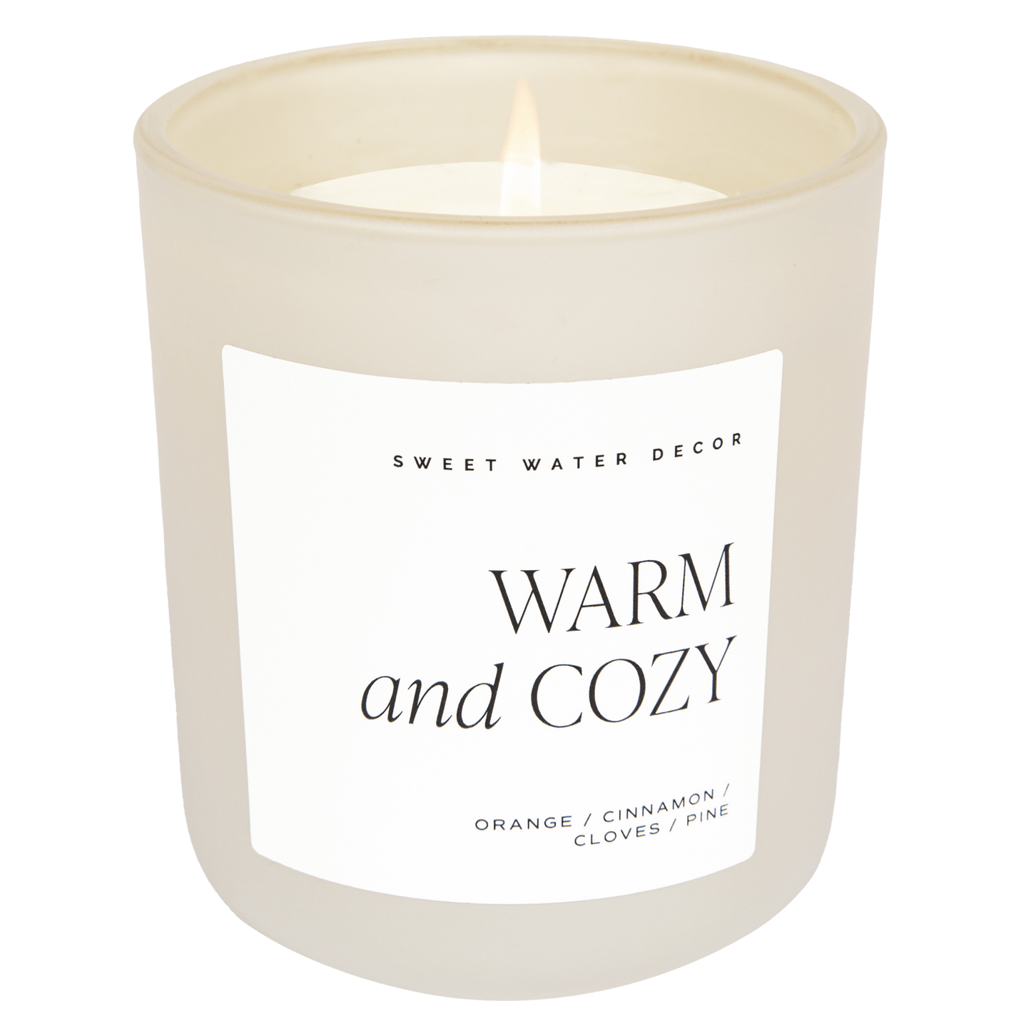 Warm and Cozy Soy Candle - Tan Matte Jar - 15 oz - cleansefaceandbodybar