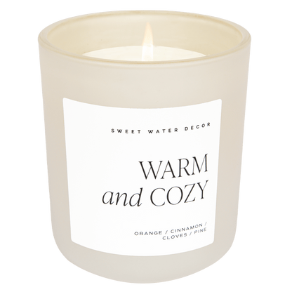 Warm and Cozy Soy Candle - Tan Matte Jar - 15 oz