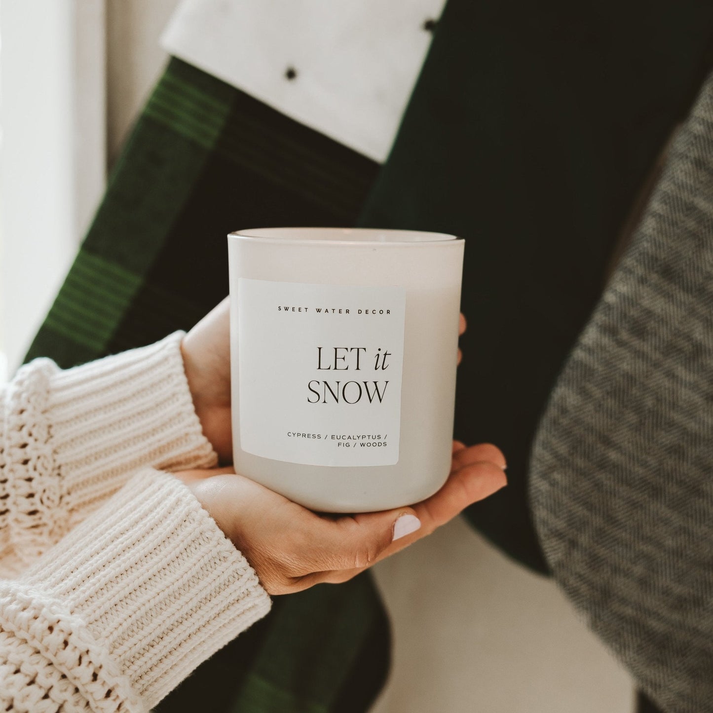 Let It Snow Soy Candle - Tan Matte Jar - 15 oz - cleansefaceandbodybar