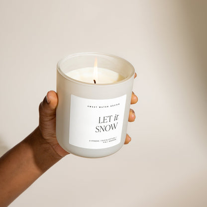 Let It Snow Soy Candle - Tan Matte Jar - 15 oz - cleansefaceandbodybar