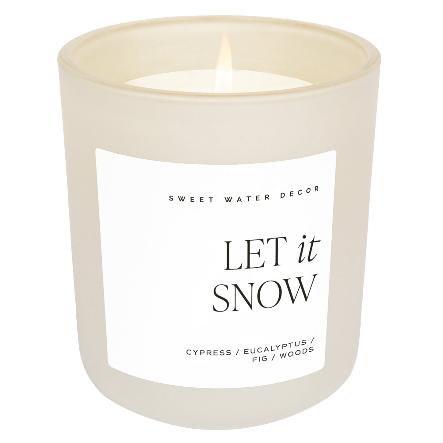 Let It Snow Soy Candle - Tan Matte Jar - 15 oz - cleansefaceandbodybar