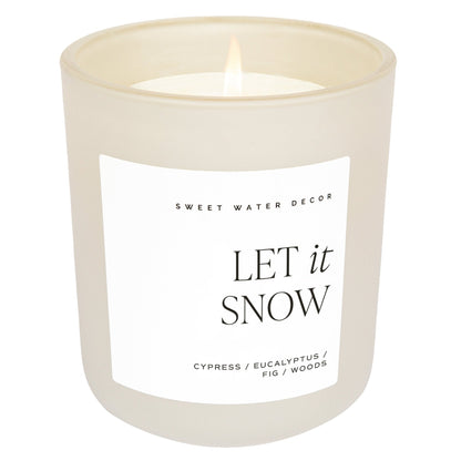 Let It Snow Soy Candle - Tan Matte Jar - 15 oz - cleansefaceandbodybar