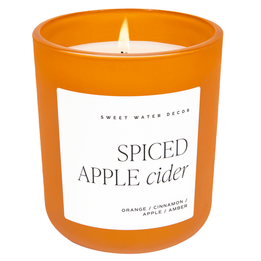 Spiced Apple Cider Soy Candle - Orange Matte Jar - 15 oz