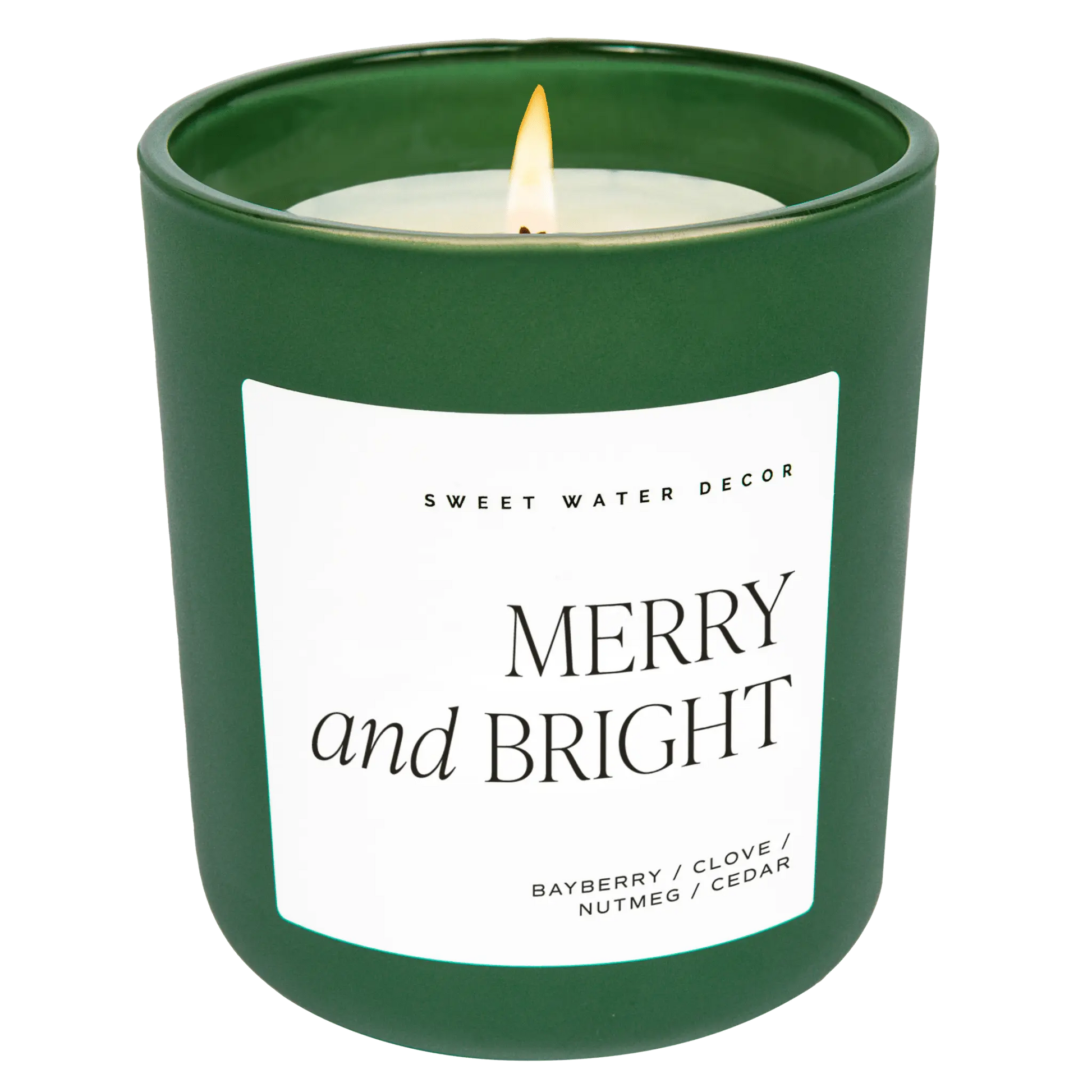 Merry and Bright Soy Candle - Green Matte Jar - 15 oz - cleansefaceandbodybar