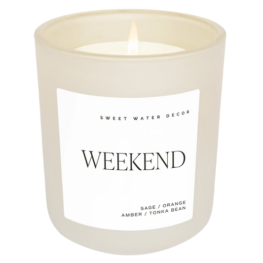 Weekend Soy Candle - Tan Matte Jar - 15 oz - cleansefaceandbodybar