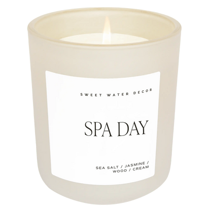 Spa Day Soy Candle - Tan Matte Jar - 15 oz - cleansefaceandbodybar