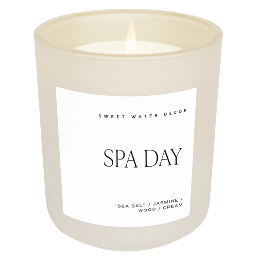 Spa Day Soy Candle - Tan Matte Jar - 15 oz - cleansefaceandbodybar