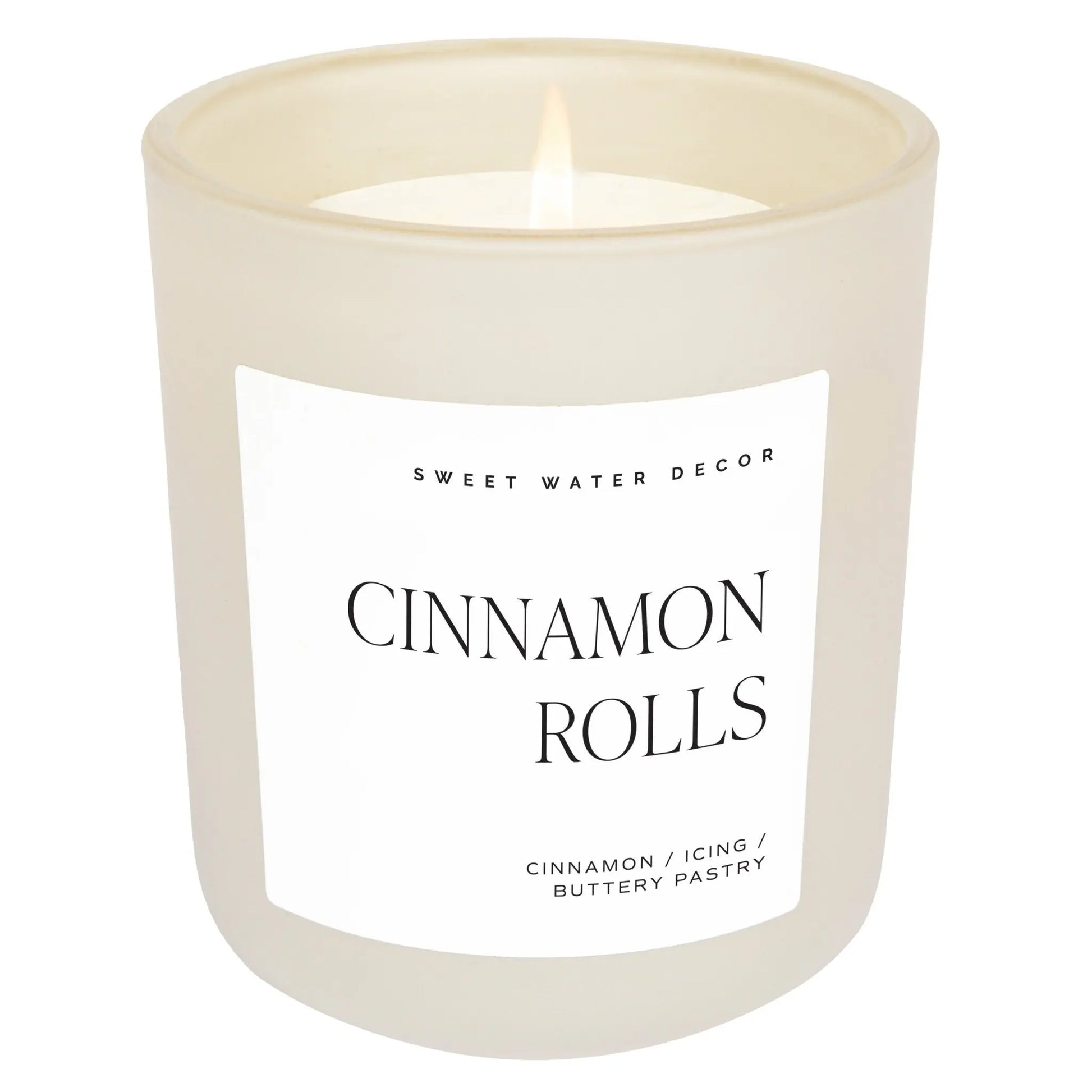 Cinnamon Rolls Soy Candle - Tan Matte Jar - 15 oz Sweet Water Decor