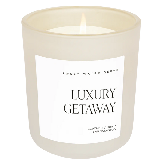 Luxury Getaway Soy Candle - Tan Matte Jar - 15 oz - cleansefaceandbodybar