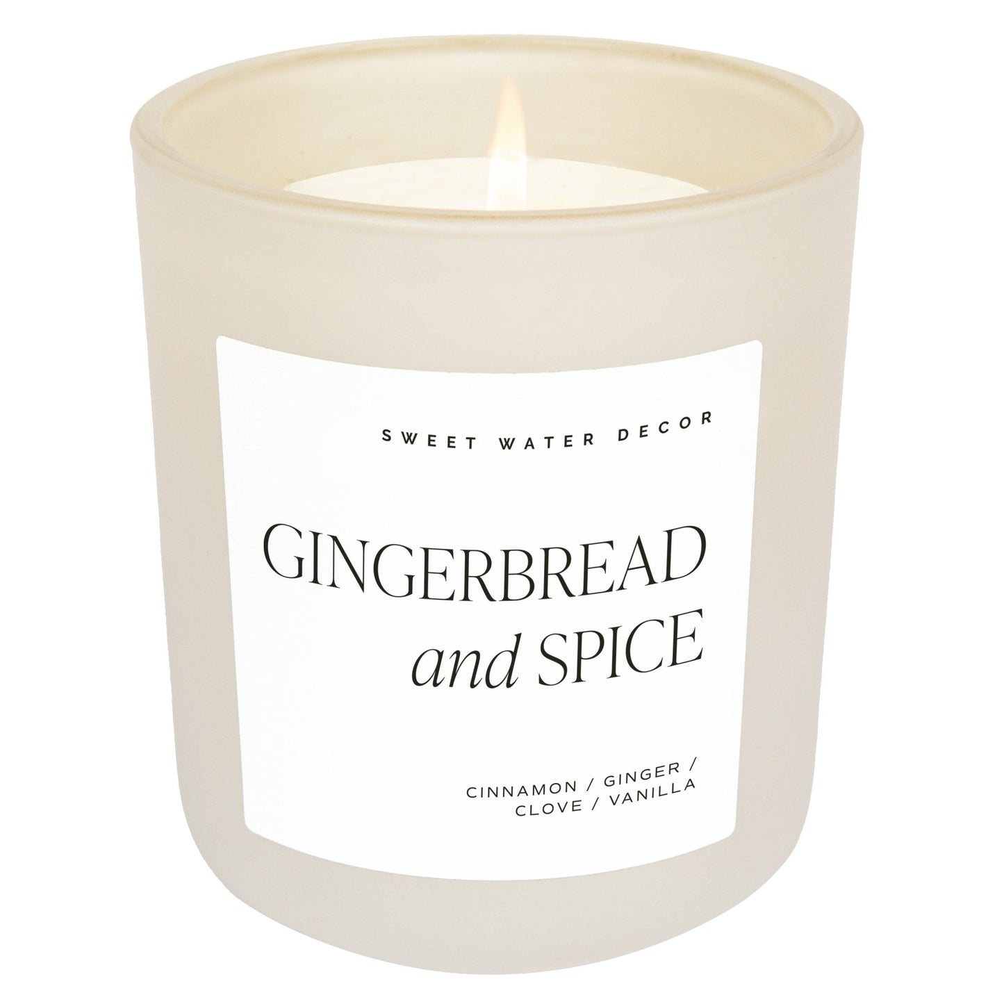 Gingerbread and Spice Soy Candle - Tan Matte Jar - 15 oz Sweet Water Decor