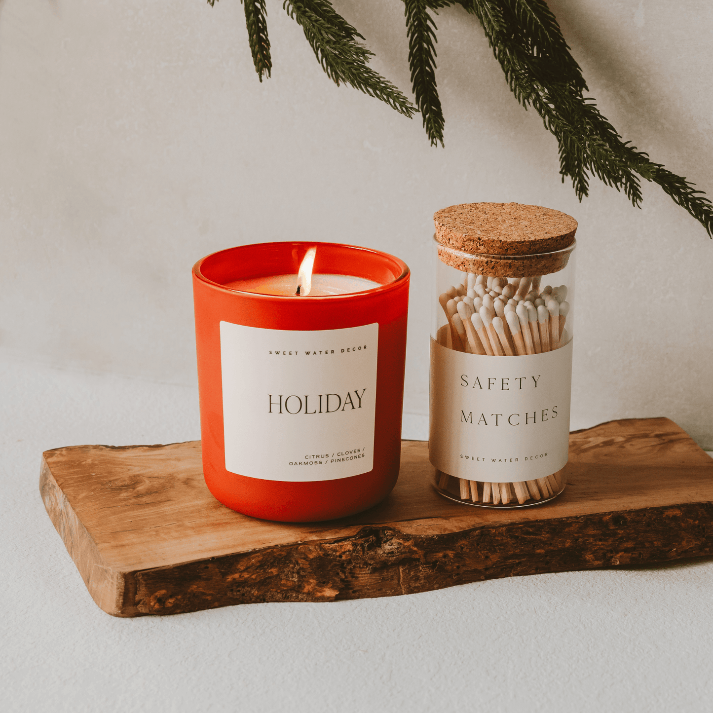 Holiday Soy Candle - Red Matte Jar - 15 oz