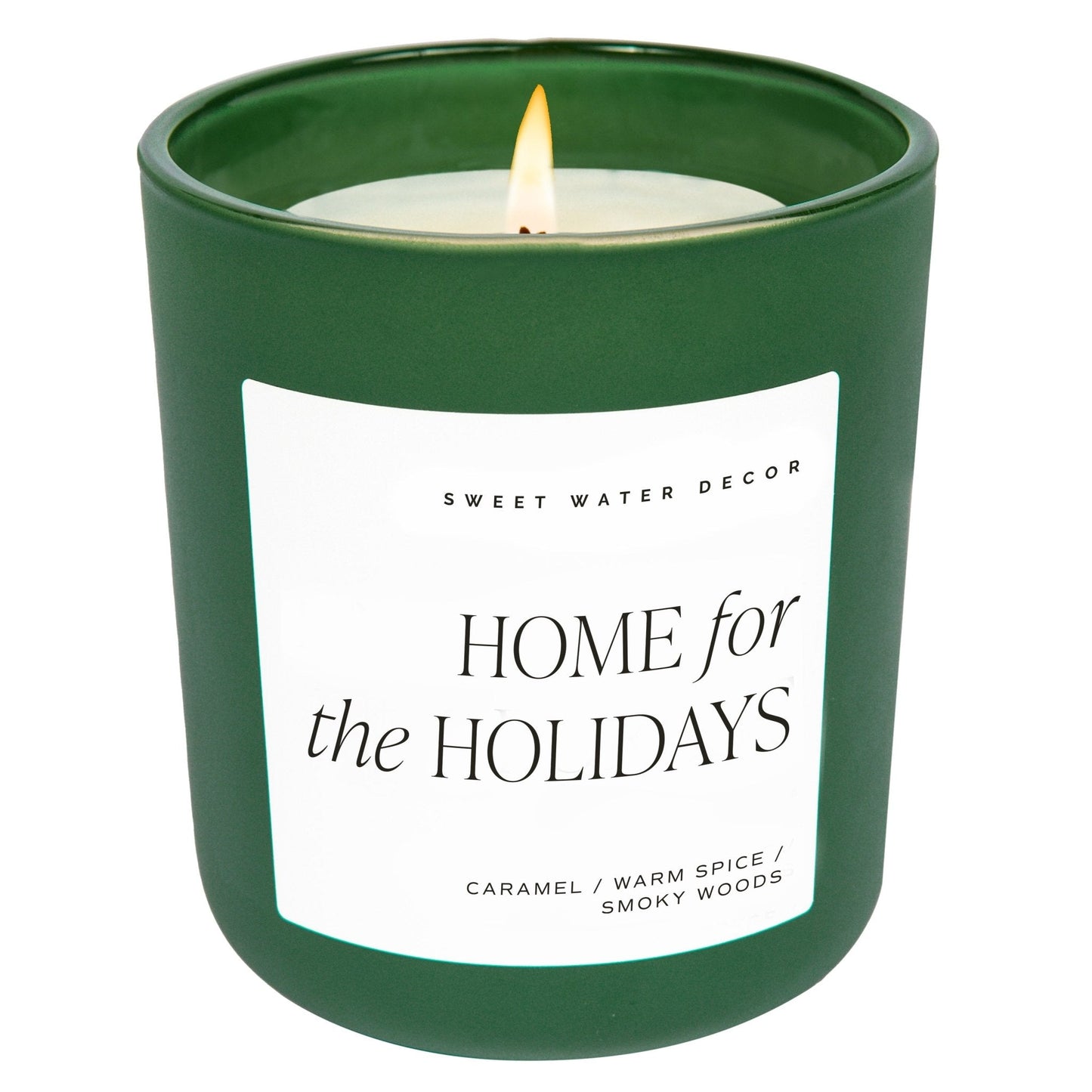 Home for the Holidays Soy Candle - Green Matte Jar - 15 oz (Flannel) - cleansefaceandbodybar