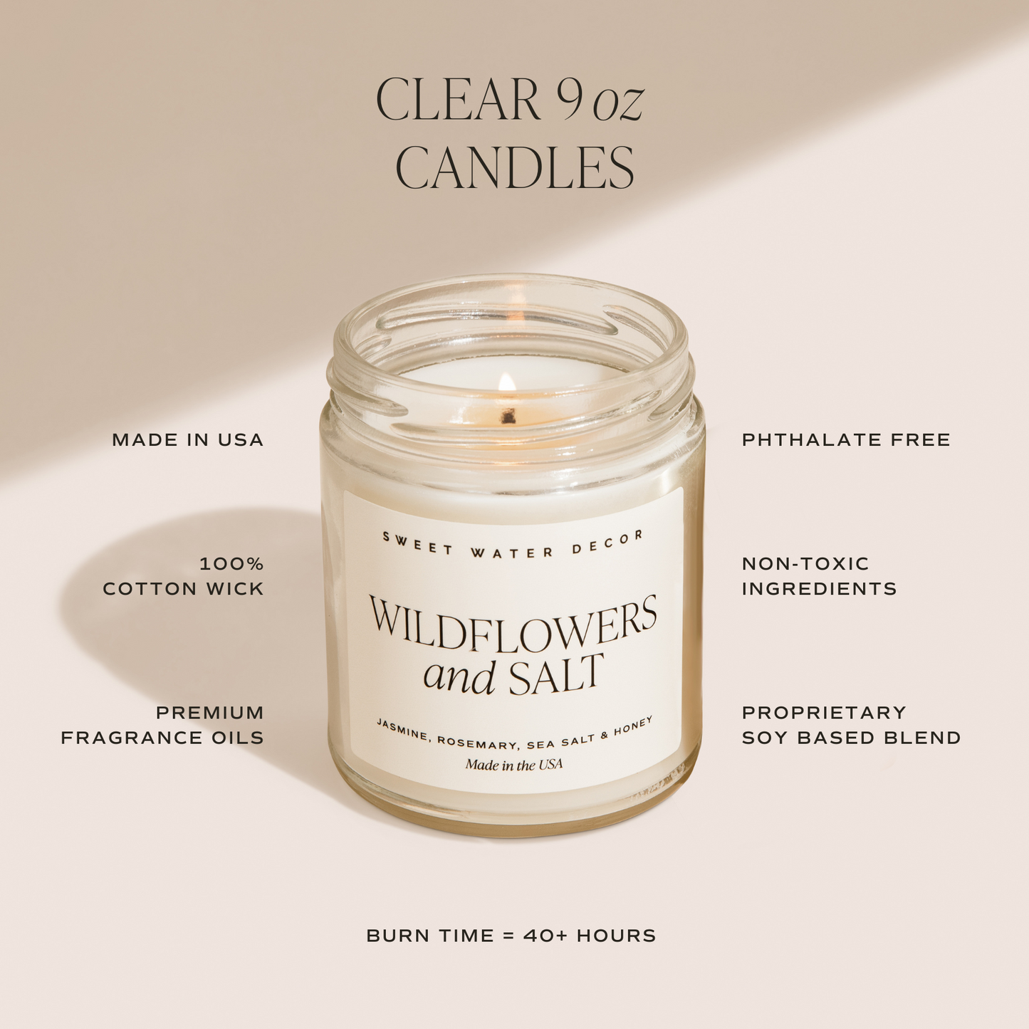 Warm and Cozy Soy Candle - Clear Jar - 9 oz