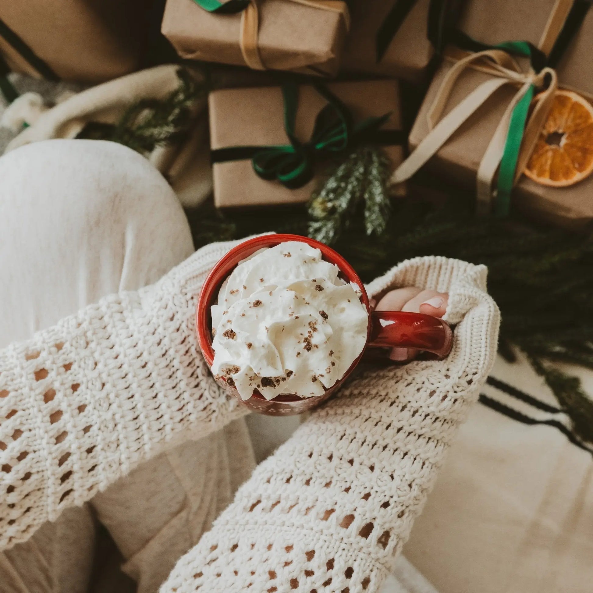 Holiday Cheer 14oz. Red Stoneware Coffee Mug - cleansefaceandbodybar