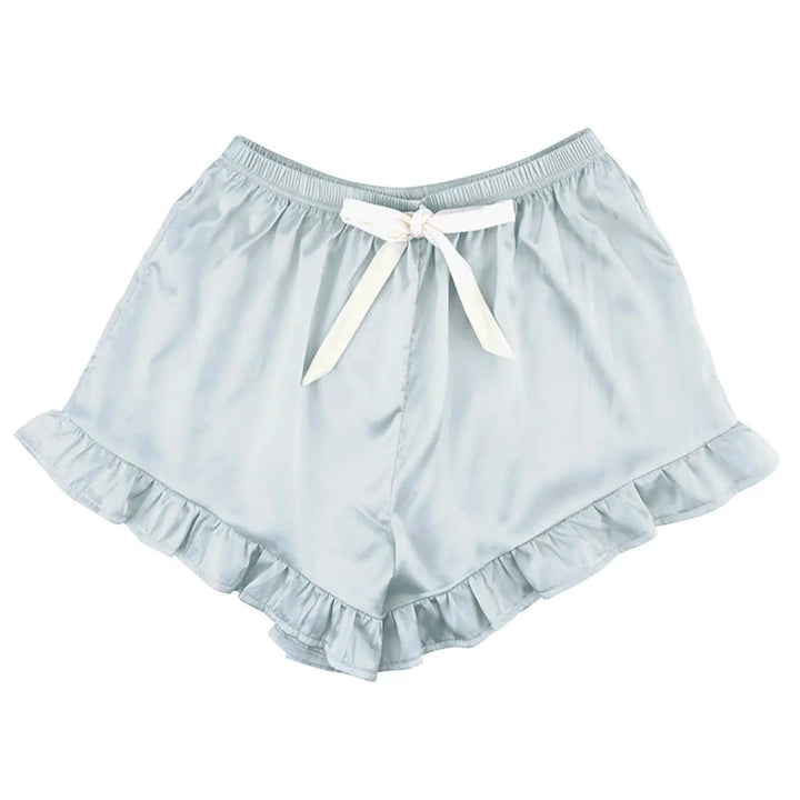 Cami + Velvet Ruffled Short - Blue: 100% Polyester / SM Bella Sleep + Spa Cleanse Face &amp; Body Bar