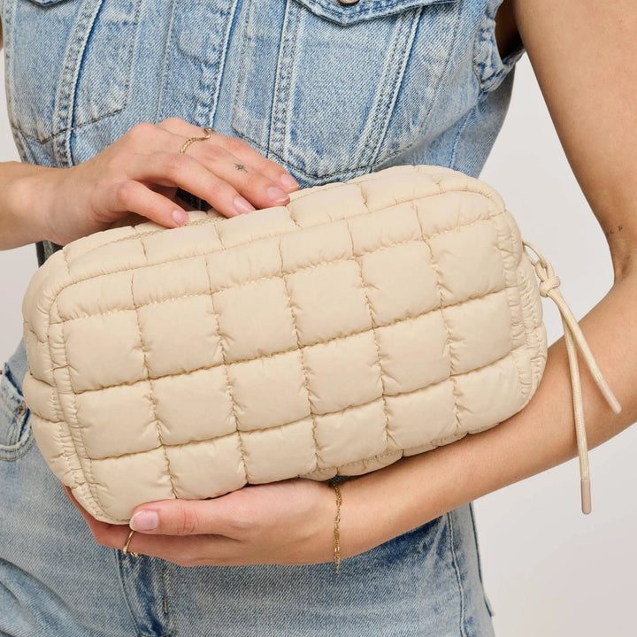 Cloud Nine - Quilted Puffer Nylon Cosmetic Pouch: Cream Urban Expressions Cleanse Face & Body Bar