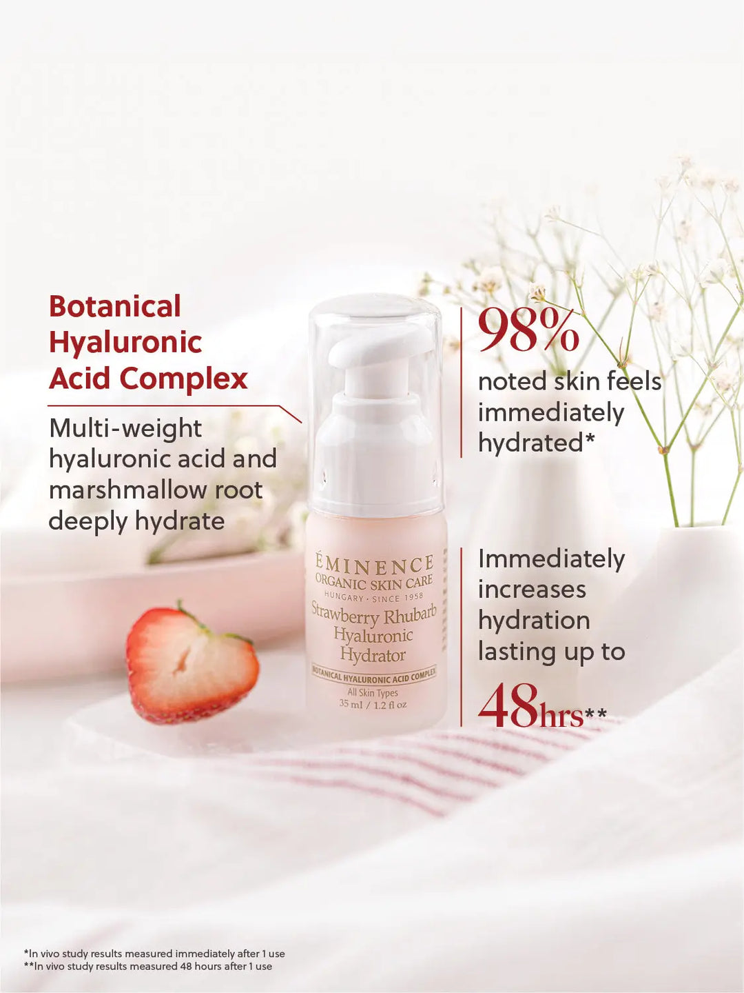 Eminence Organic Skin Care Strawberry Rhubarb Hyaluronic Acid Hydrator Eminence Organic Skin Care Cleanse Face &amp; Body Bar