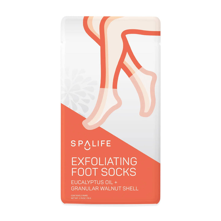 Exfoliating &amp; Smoothing Foot Socks - 1 Pair: Exfoliating Foot Mask My Spa Life Cleanse Face &amp; Body Bar