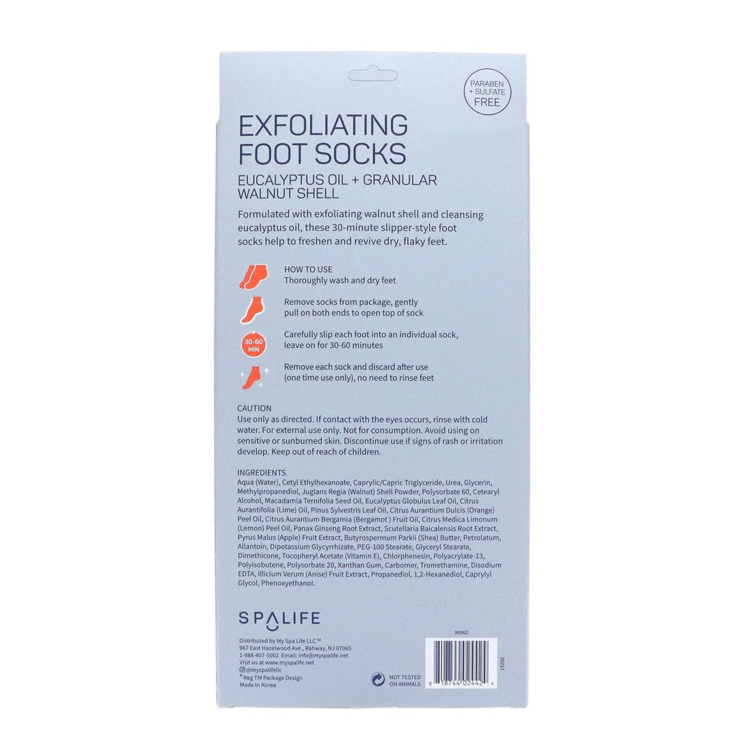 Exfoliating &amp; Smoothing Foot Socks - 1 Pair: Exfoliating Foot Mask My Spa Life Cleanse Face &amp; Body Bar