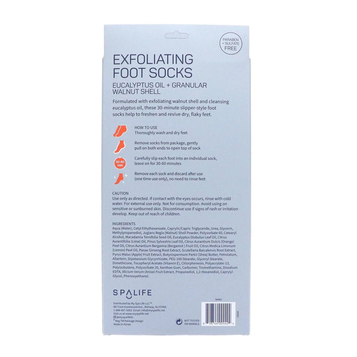 Exfoliating &amp; Smoothing Foot Socks - 1 Pair: Exfoliating Foot Mask My Spa Life Cleanse Face &amp; Body Bar