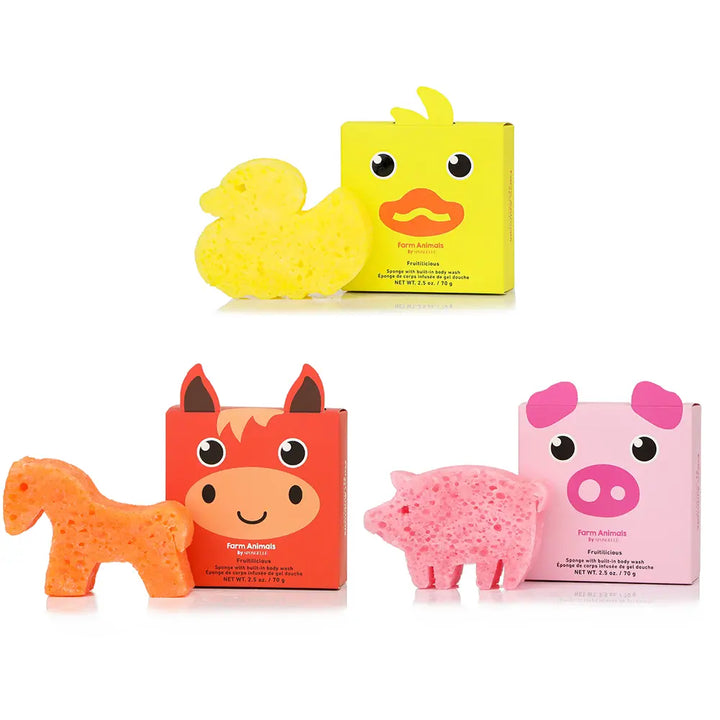 Farm Animals Assorted Pack Spongellé Cleanse Face & Body Bar