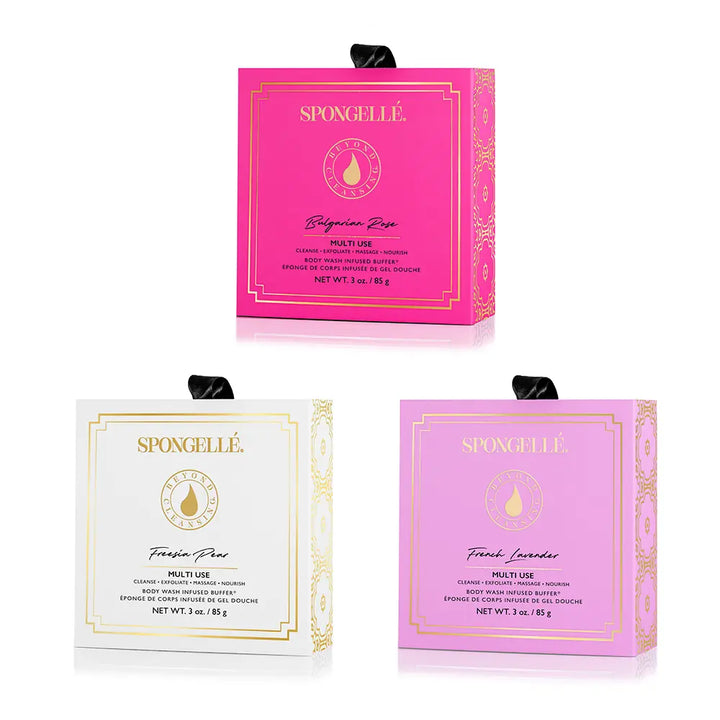 Floral Boxed Flower Set Spongellé Cleanse Face & Body Bar