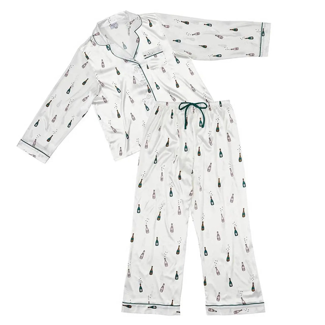 Long Sleeve PJ Set - Champagne: 100% Polyester / Medium Bella Sleep + Spa Cleanse Face & Body Bar