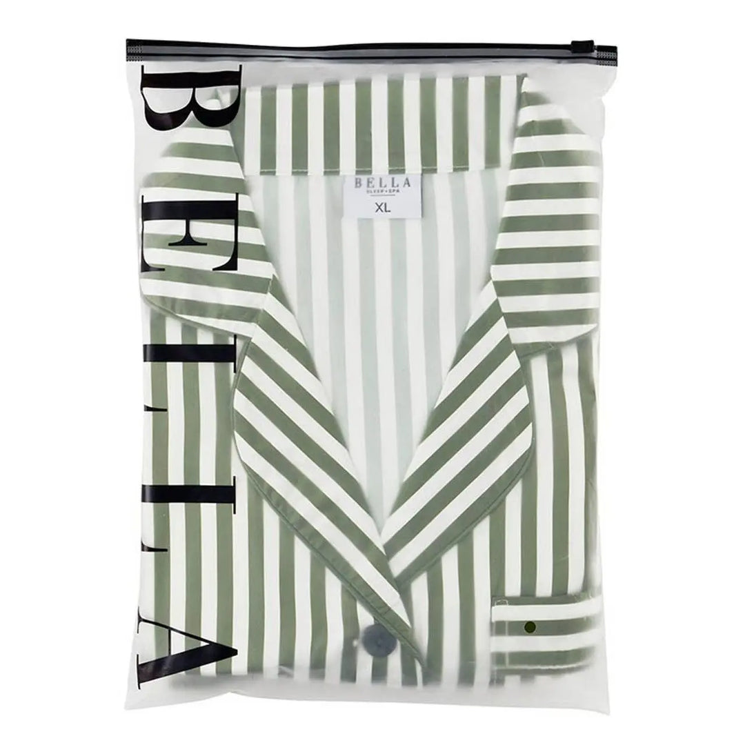 Long Sleeve PJ Set - Green Stripe: 100% Polyester / Large Bella Sleep + Spa Cleanse Face &amp; Body Bar