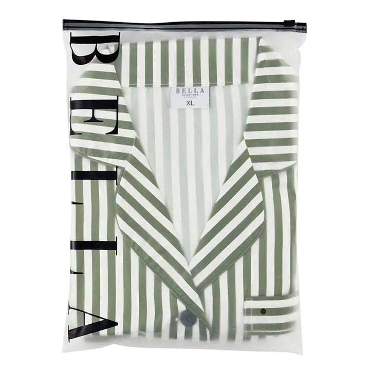 Long Sleeve PJ Set - Green Stripe: 100% Polyester / Large Bella Sleep + Spa Cleanse Face &amp; Body Bar