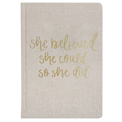 She Believed She Could Fabric Journal Sweet Water Decor