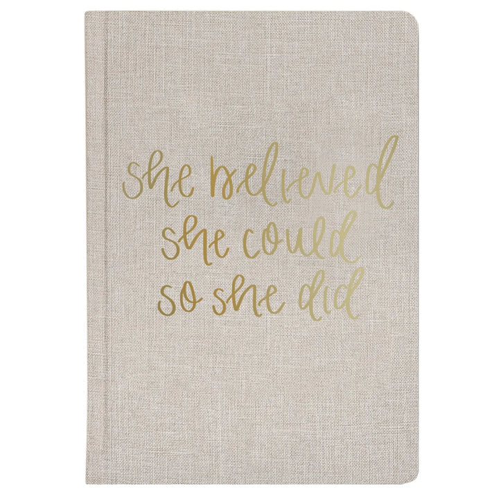 She Believed She Could Fabric Journal Sweet Water Decor