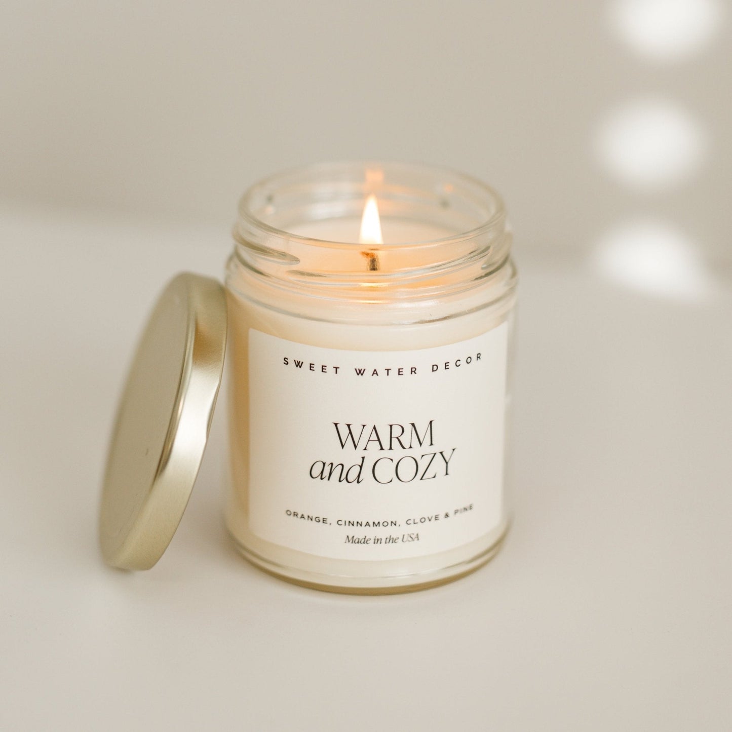 Warm and Cozy Soy Candle - Clear Jar - 9 oz