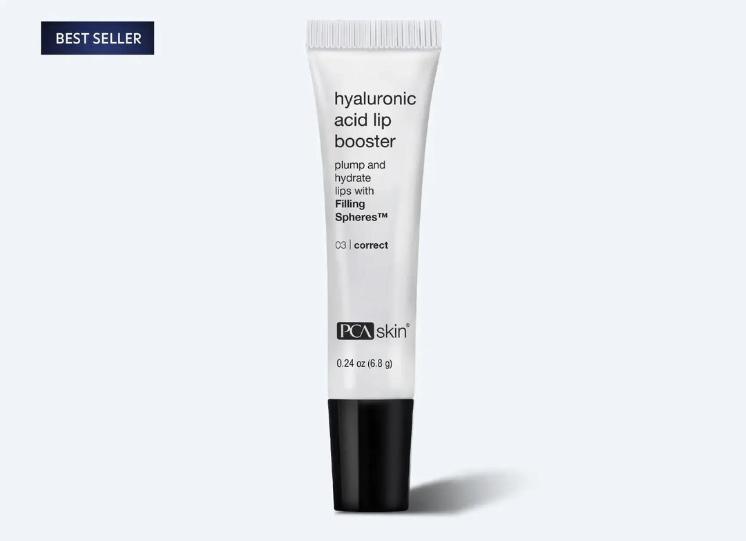 Tube of PCA Skin hyaluronic acid lip booster on a white background