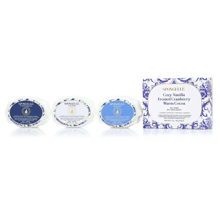 Pedi Buffer Trio Set 3 Spongellé Cleanse Face & Body Bar