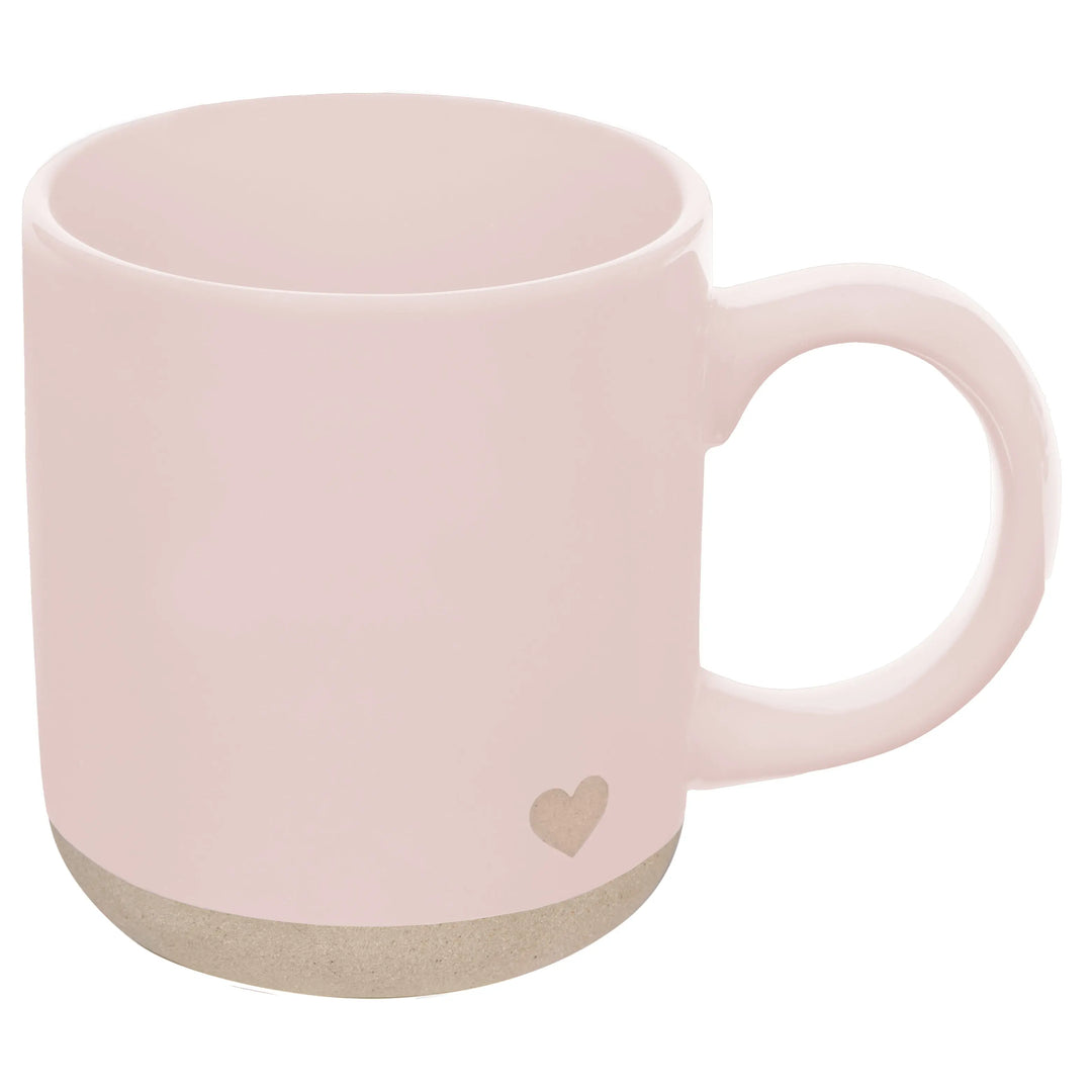 Pink Heart 14oz. Stoneware Coffee Mug Sweet Water Decor Cleanse Face & Body Bar