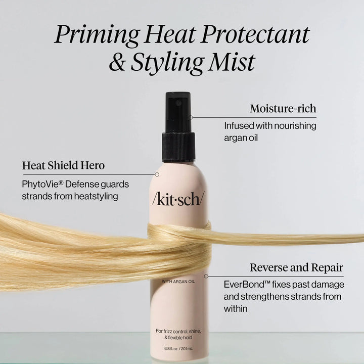 Priming Argan Oil Heat Protectant &amp; Styling Mist KITSCH Cleanse Face &amp; Body Bar