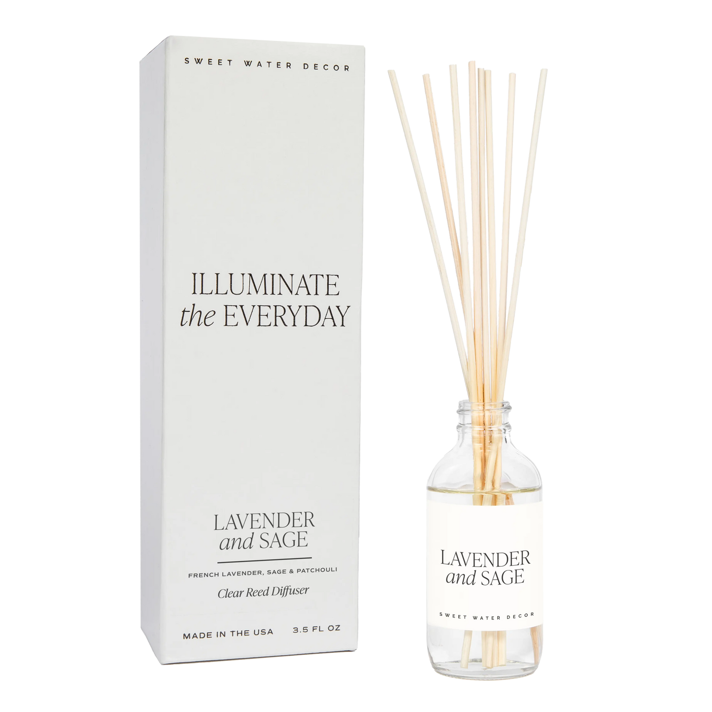 Lavender and Sage Clear Reed Diffuser