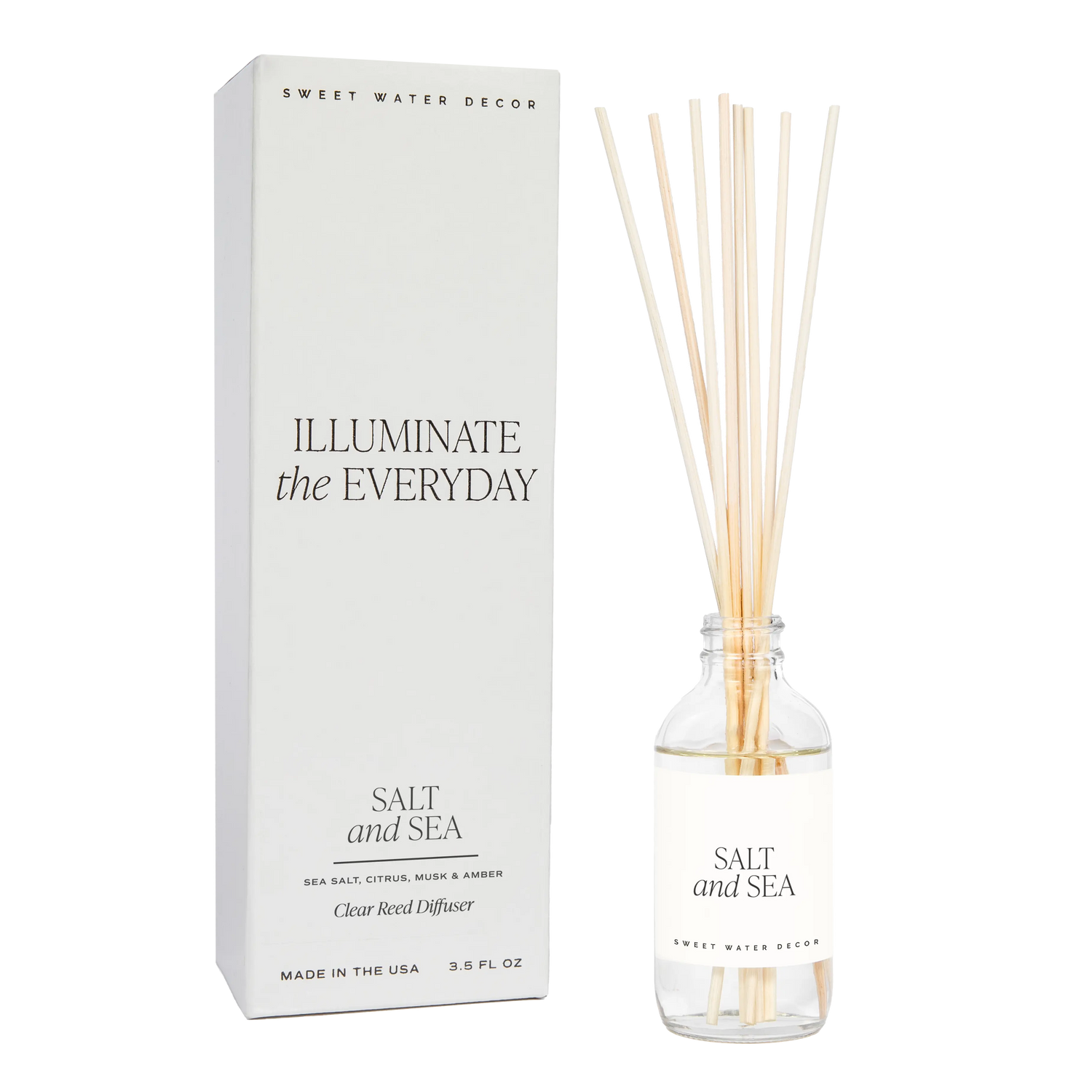 Salt and Sea Clear Reed Diffuser Sweet Water Decor