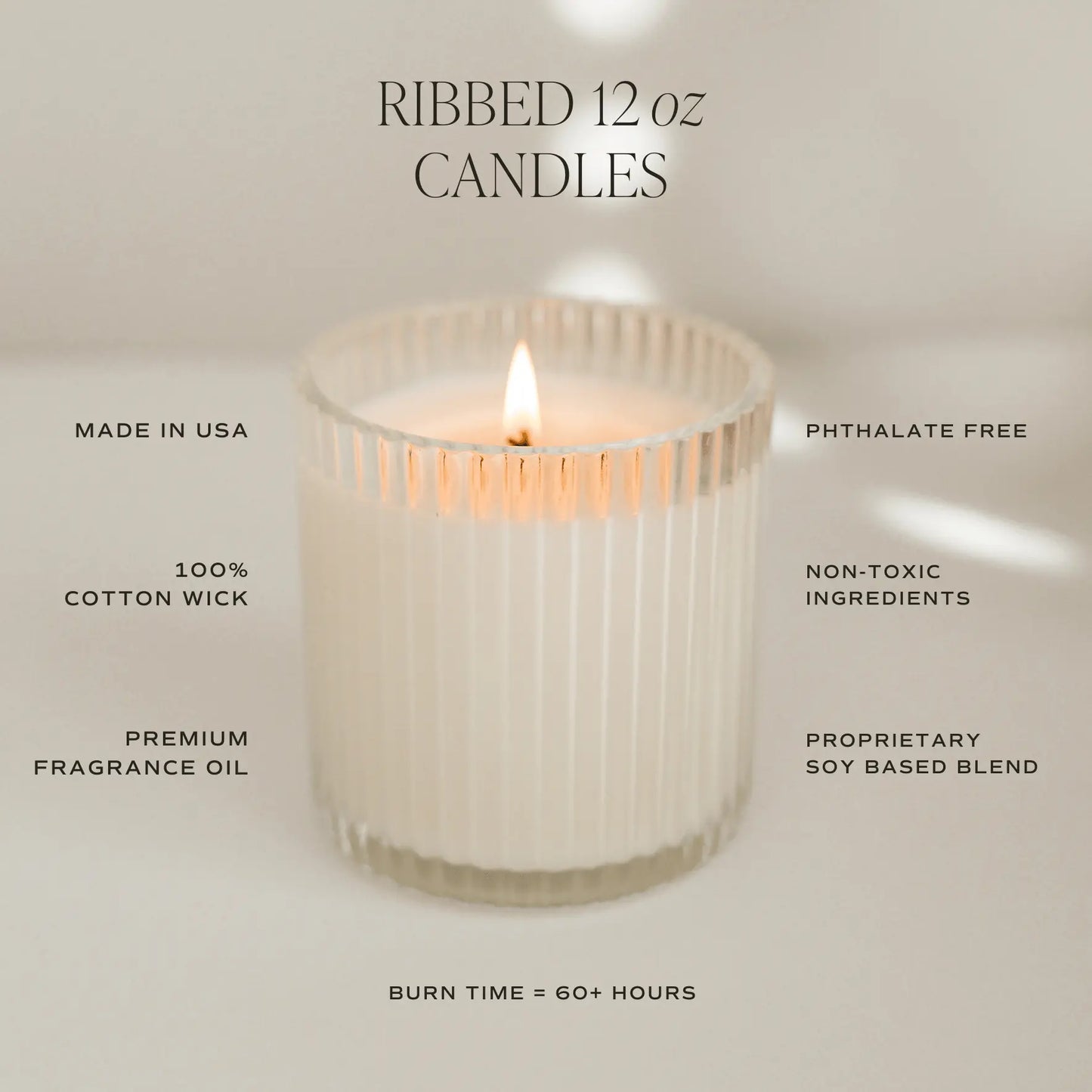 Cashmere and Vanilla Fluted Soy Candle Sweet Water Decor