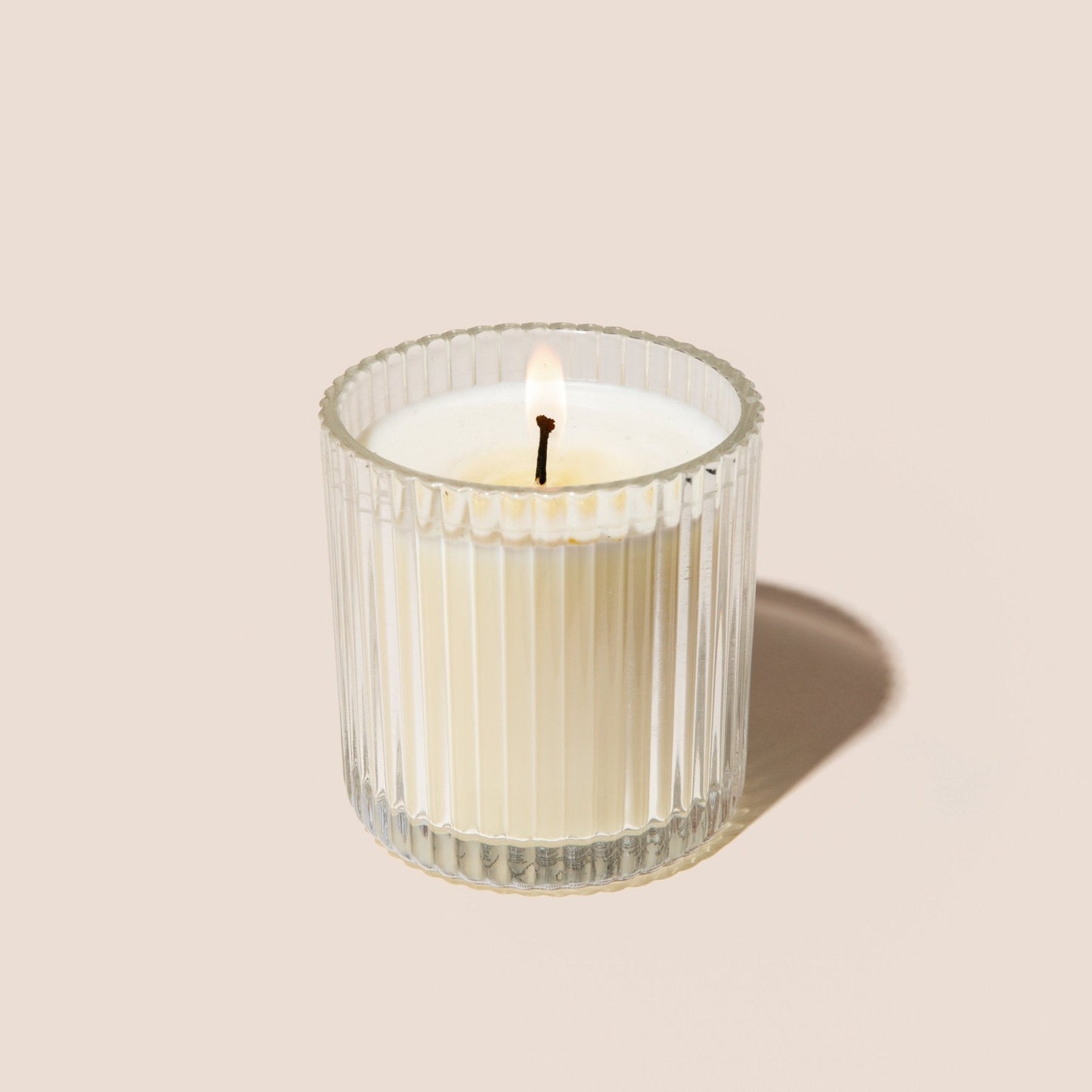 Christmas Fluted Soy Candle - Ribbed Glass Jar