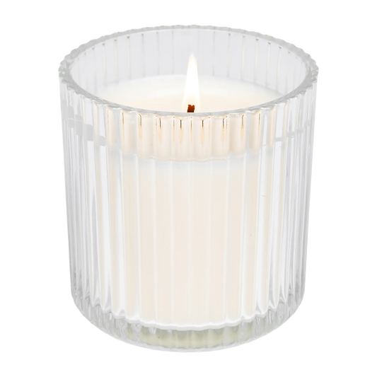 Weekend Fluted Soy Candle - Ribbed Glass Jar - 12 oz - cleansefaceandbodybar